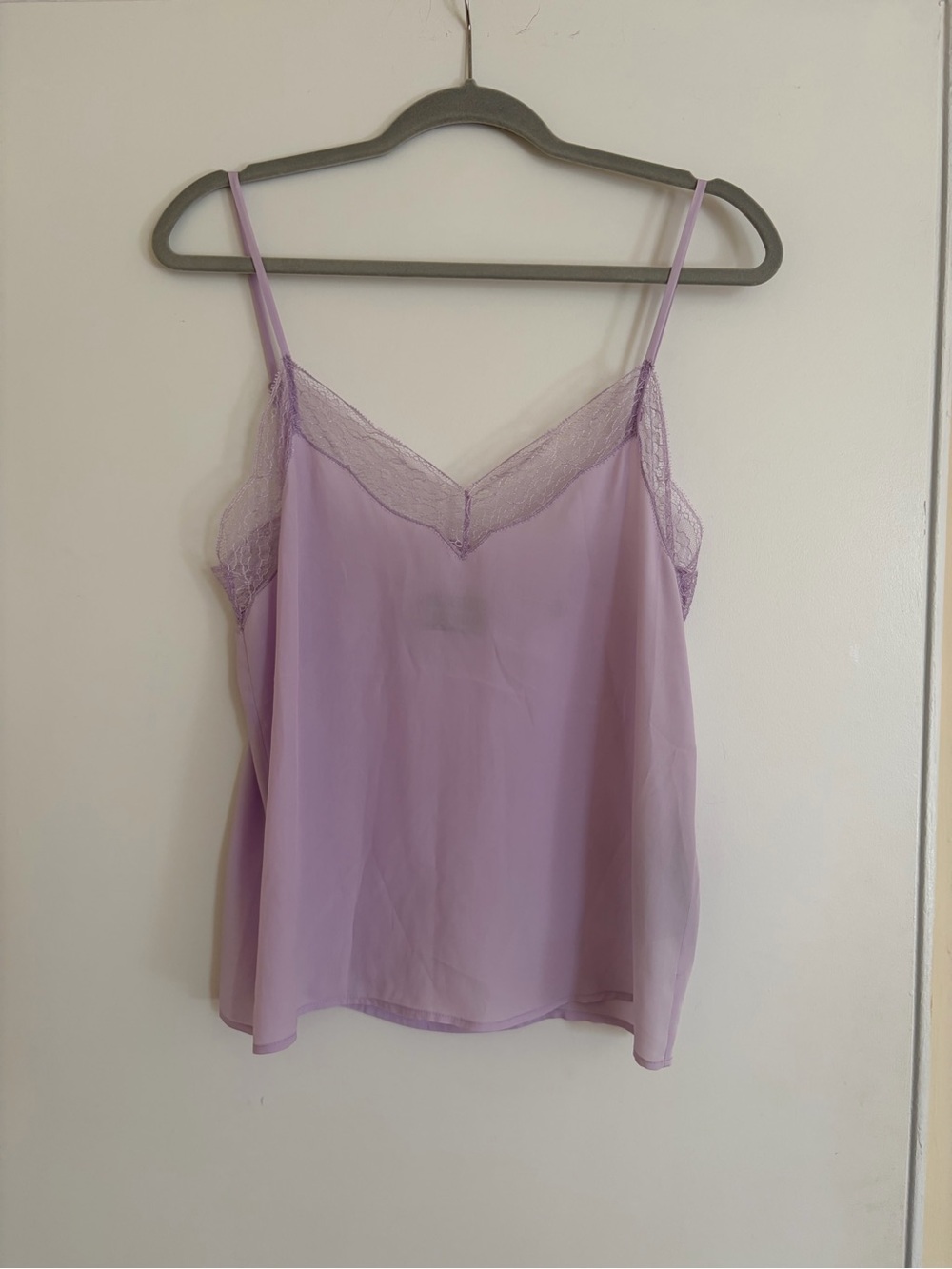 THE KOOPLES Silk Blend Lace Trim Camisole in Lilac Size 1 (S)